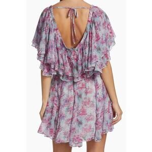 $1490 Isabel Marant Silk Ruffle Mini Aqua Dress Size 38(6)